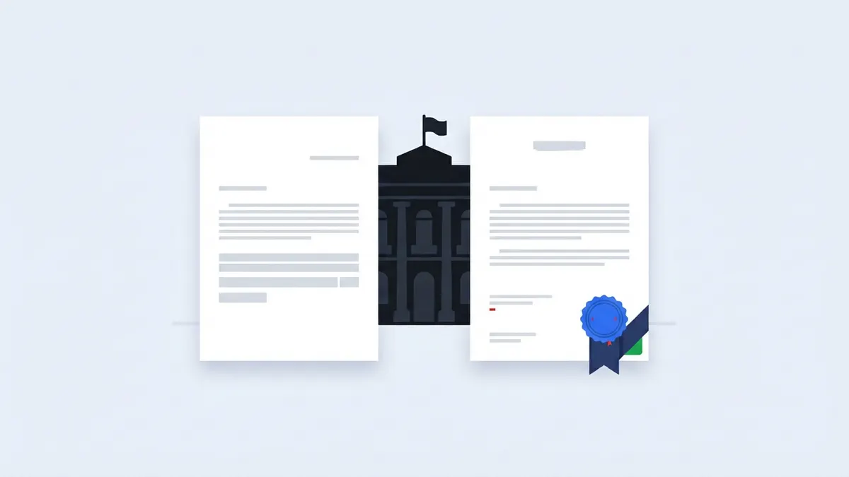 Duas procurações lado a lado, uma simples e outra com selo de cartório.